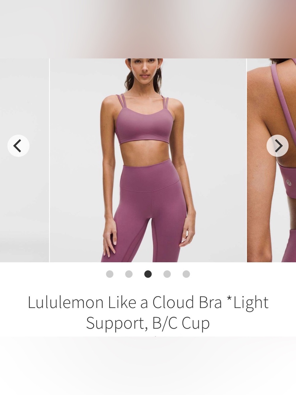 lululemon athletica Like a Cloud Bra in Mystic, size 6